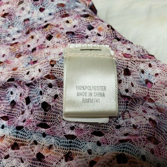 SELF ESTEEM VTG Floral Open Front Vest Boho Sz M - Picture 5 of 6